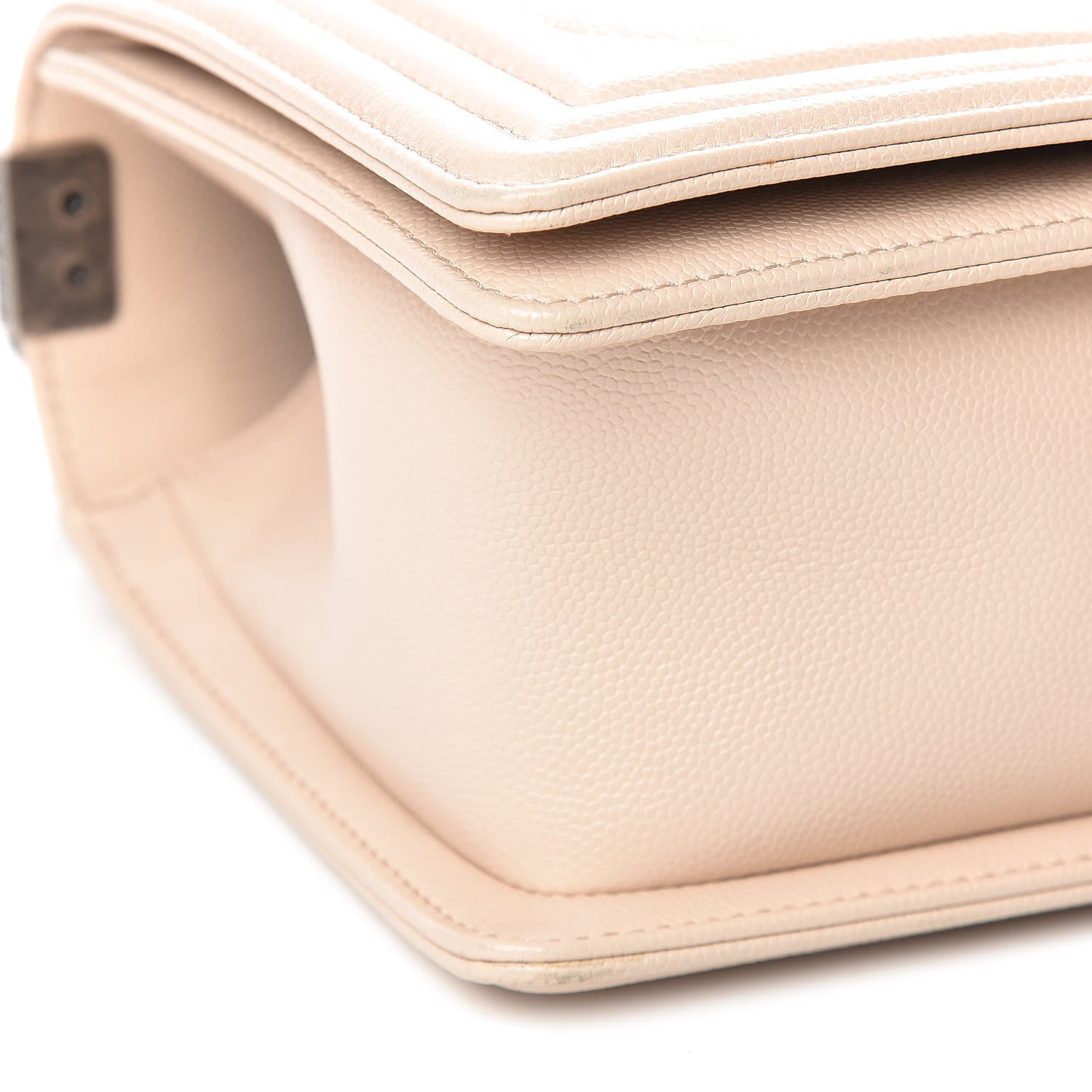 Chanel Caviar Chevron Quilted Medium Boy Flap Light Beige 9 of 10