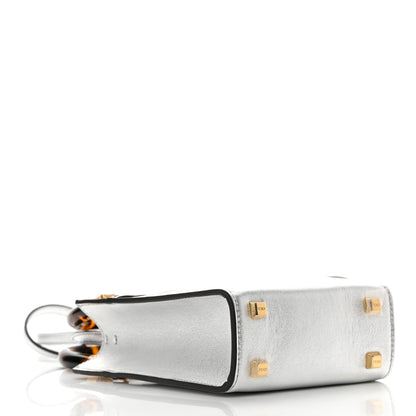 Fendi Vitello Catalan Mirror Plexiglass Mini Fendi Sunshine Shopper Tote Argento 4 of 12