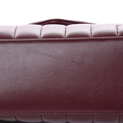 Saint Laurent Calfskin Y Quilted Monogram Small Loulou Chain Satchel Dark Legion Red 10 of 11