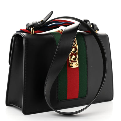 Gucci Calfskin Small Sylvie Shoulder Bag Black 3 of 10