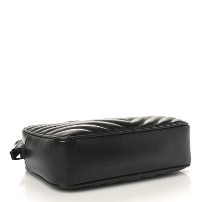 Saint Laurent Calfskin Matelasse Monogram Monochrome Lou Camera Bag Black 4 of 9