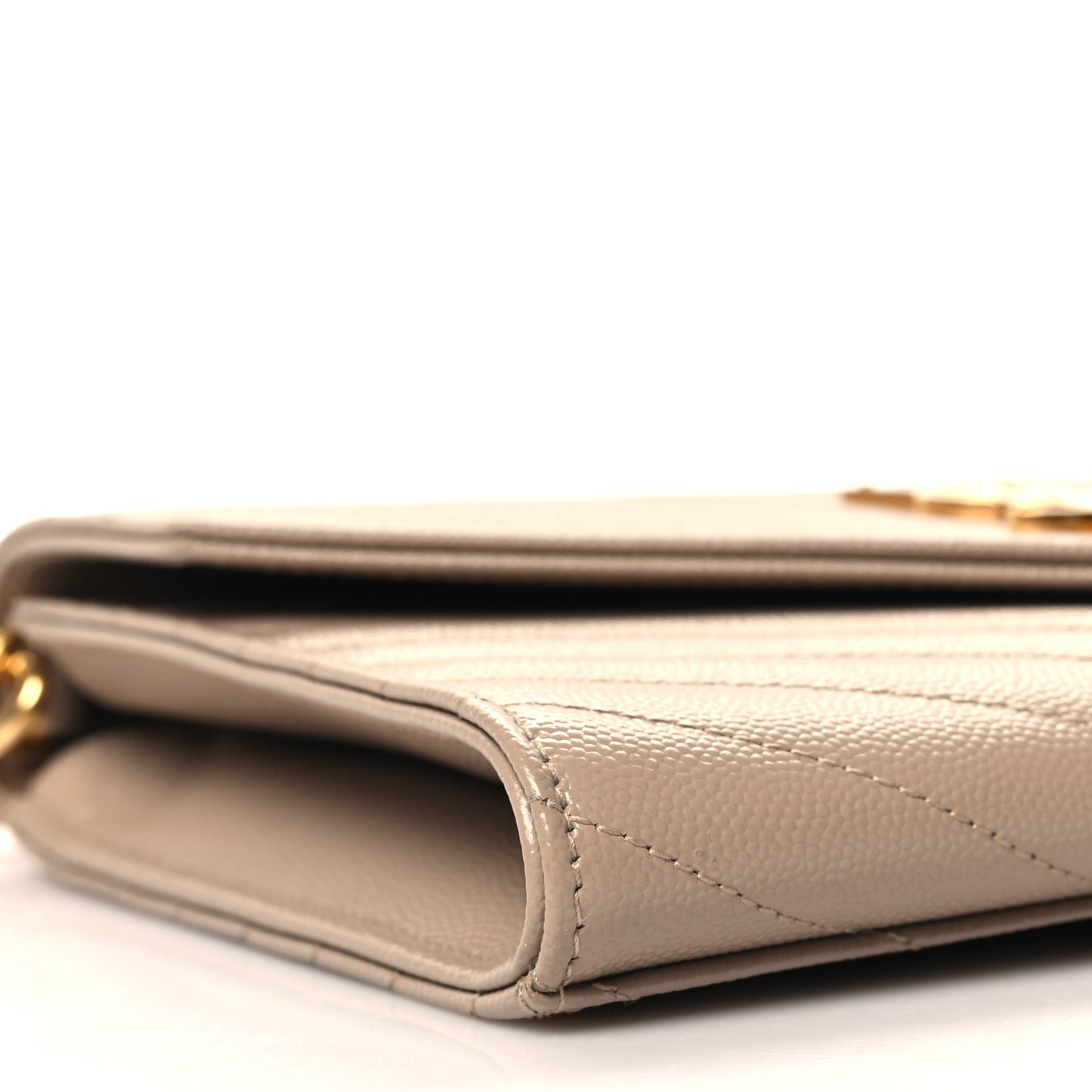 Grain De Poudre Matelasse Chevron Monogram Envelope Clutch Dark Beige