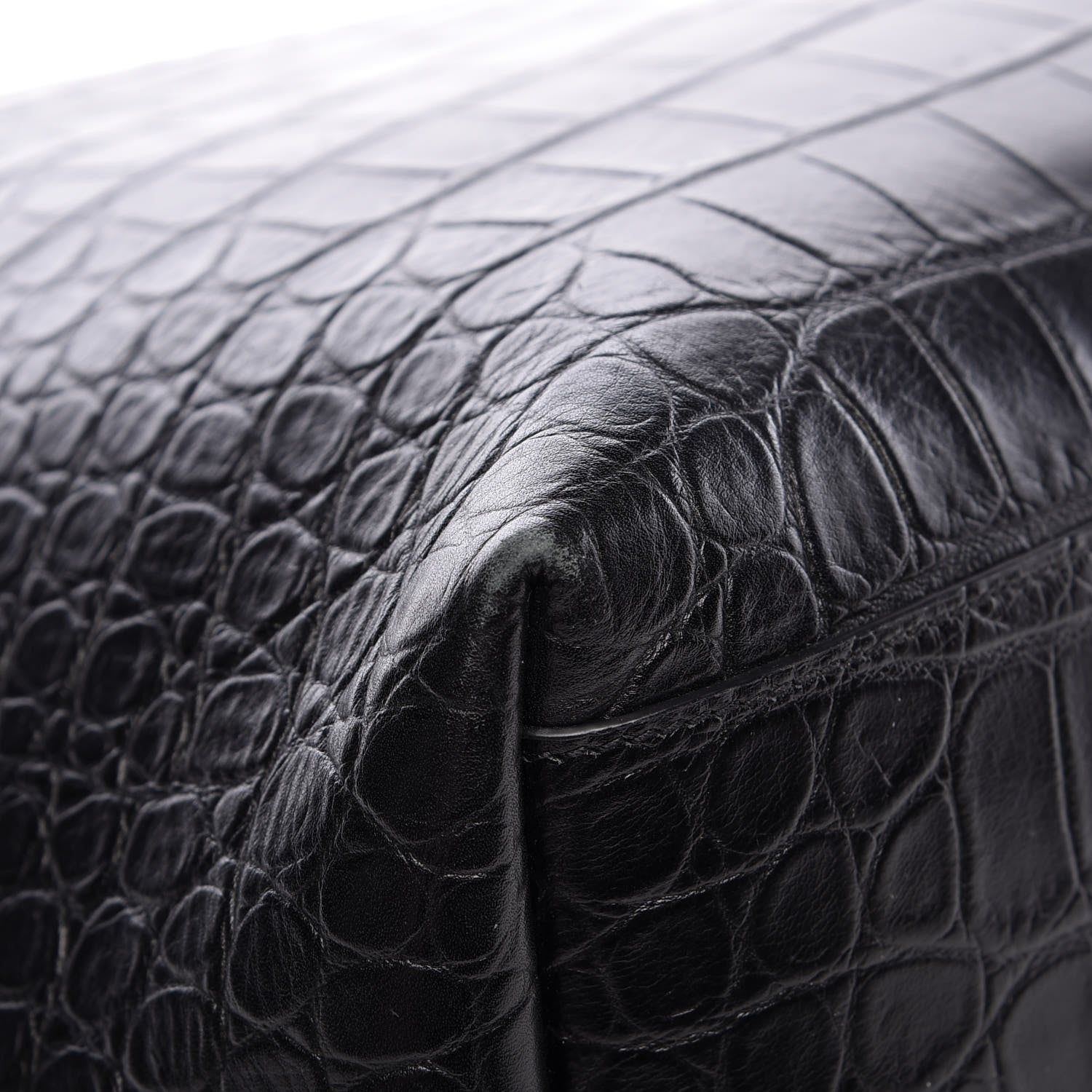 Saint Laurent Croc Calfskin Embossed Bold Shopper Tote Black 14 of 18