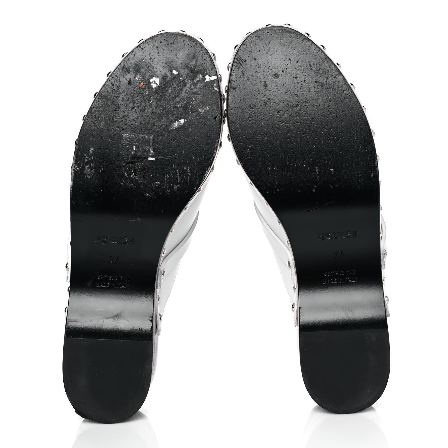 Hermes Calfskin Carlotta Mules 37 White 5 of 8