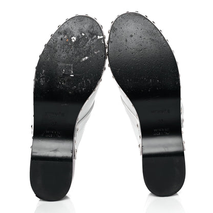 Hermes Calfskin Carlotta Mules 37 White 5 of 8