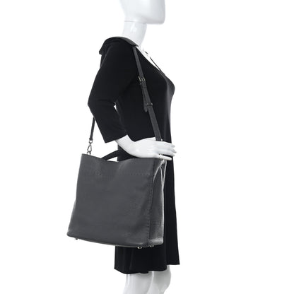 Fendi Cuoio Romano Selleria Large Anna Bucket Bag Asfalto 2 of 11