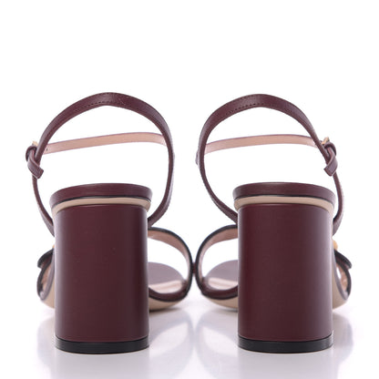 Gucci Lifford Calfskin GG Marmont Ankle Wrap 75mm Sandals 38 Vintage Bordeaux 7 of 10