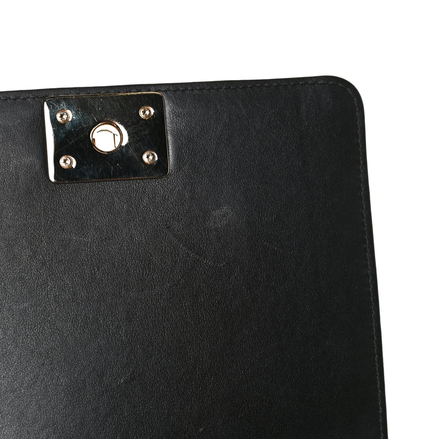 Calfskin Quilted North South Boy Flap Black