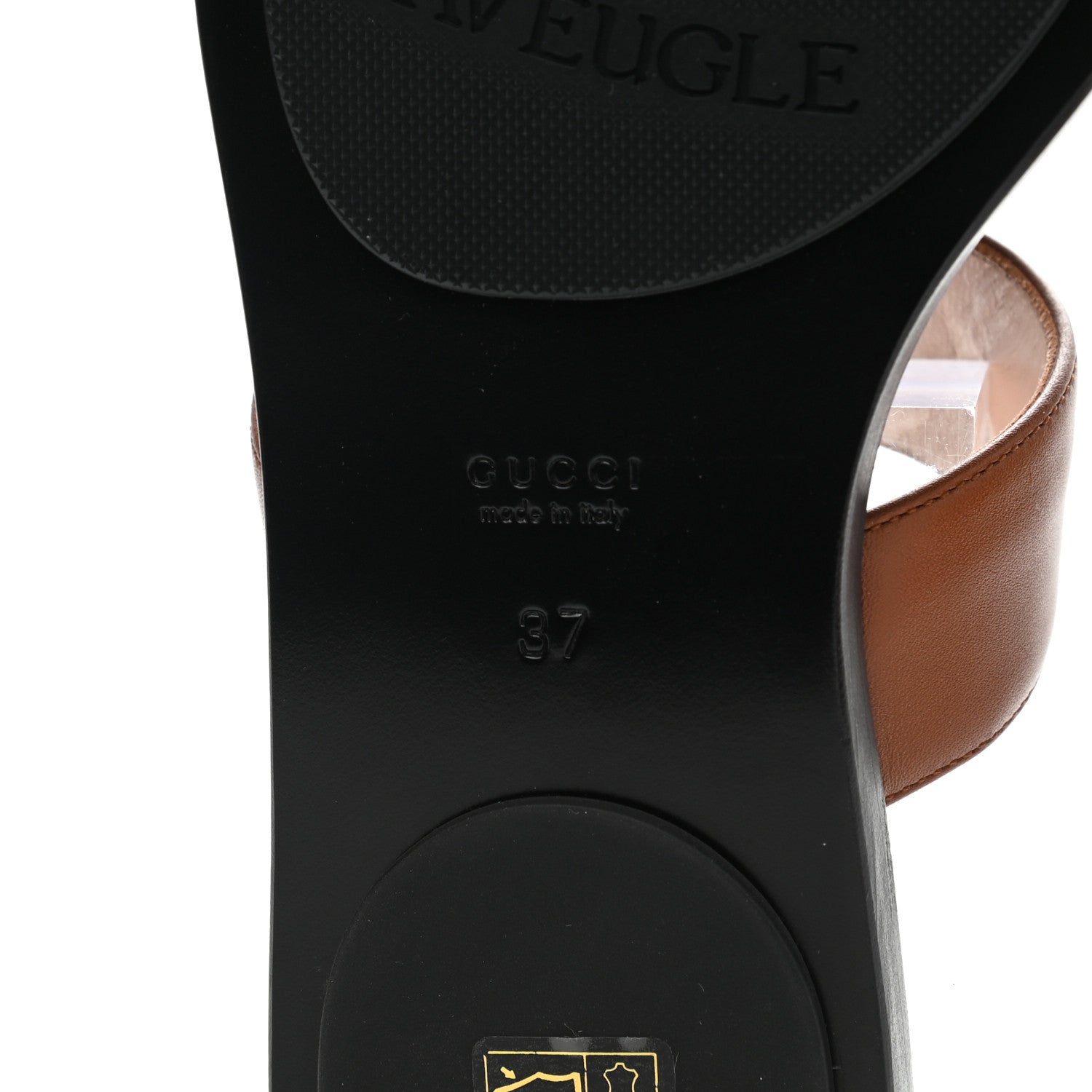 Gucci Calfskin GG Marmont Thong Sandals 37 Cognac 7 of 7