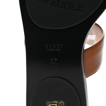 Gucci Calfskin GG Marmont Thong Sandals 37 Cognac 7 of 7
