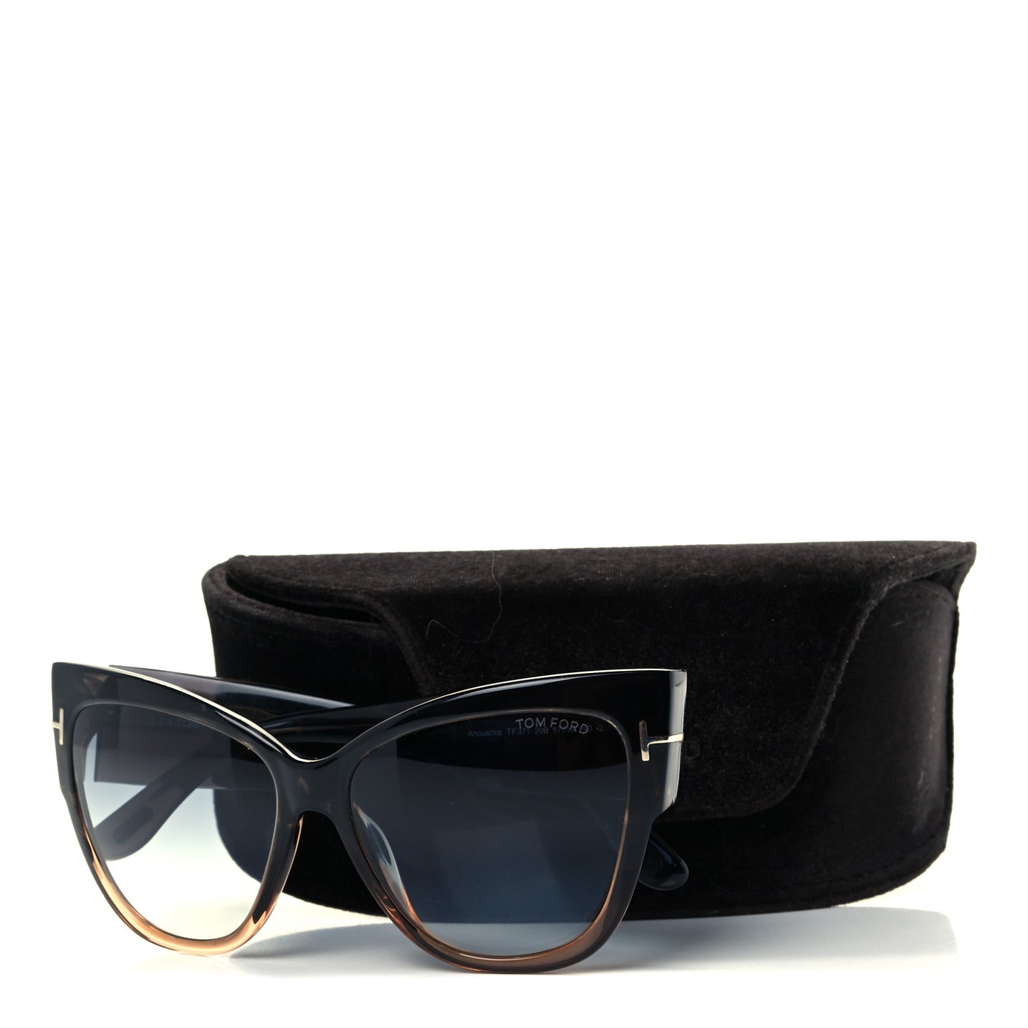 Acetate Anoushka Cat Eye Sunglasses TF371 Melange Grey Peach