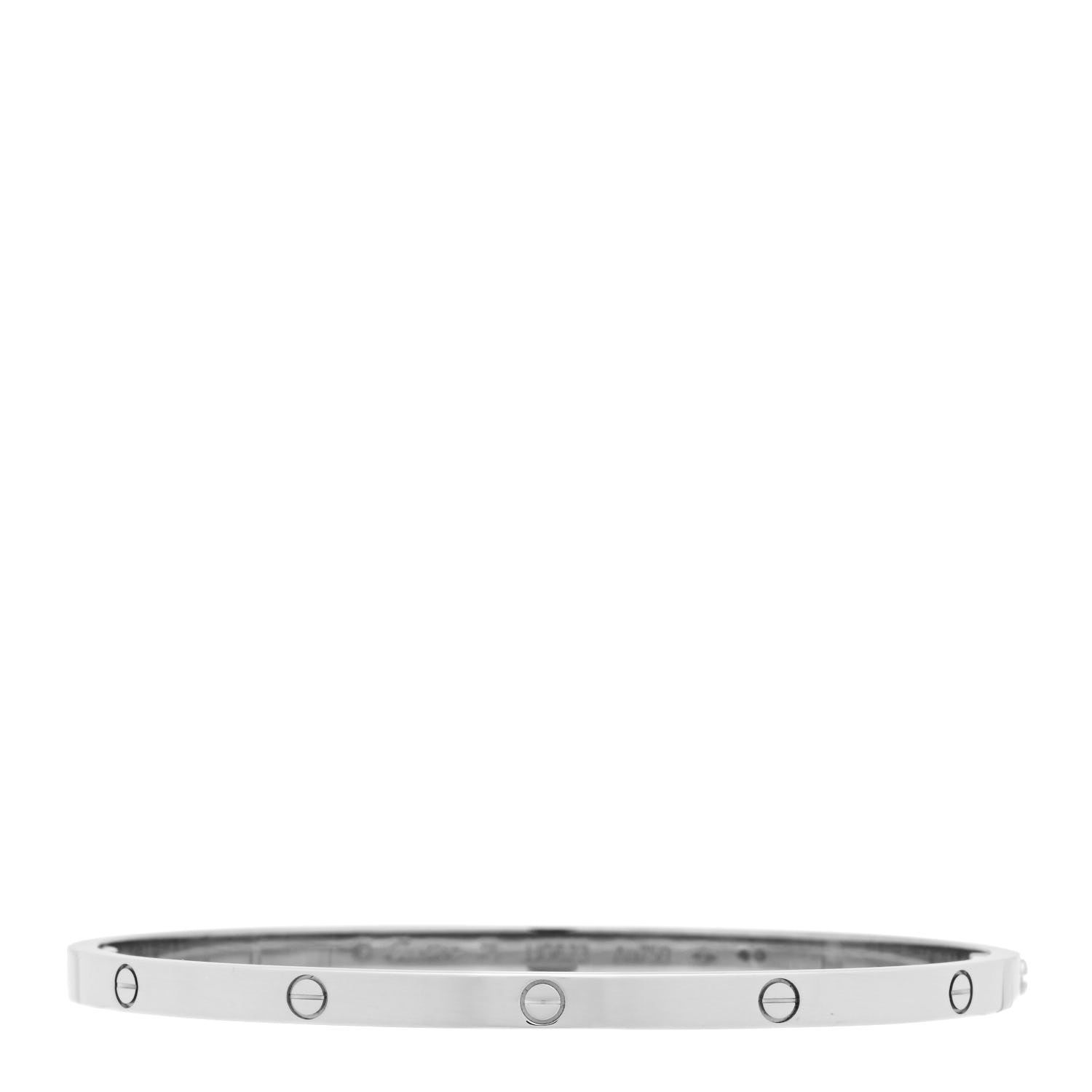 Cartier 18K White Gold Small LOVE Bracelet 18 2 of 13