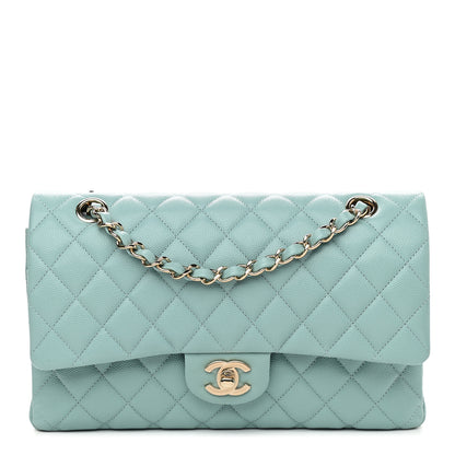 Chanel Caviar Quilted Medium Double Flap Light Blue 1 of 10