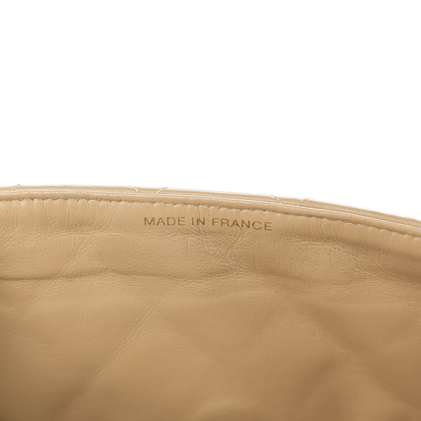 Lambskin Quilted Medium Double Sided Flap Beige