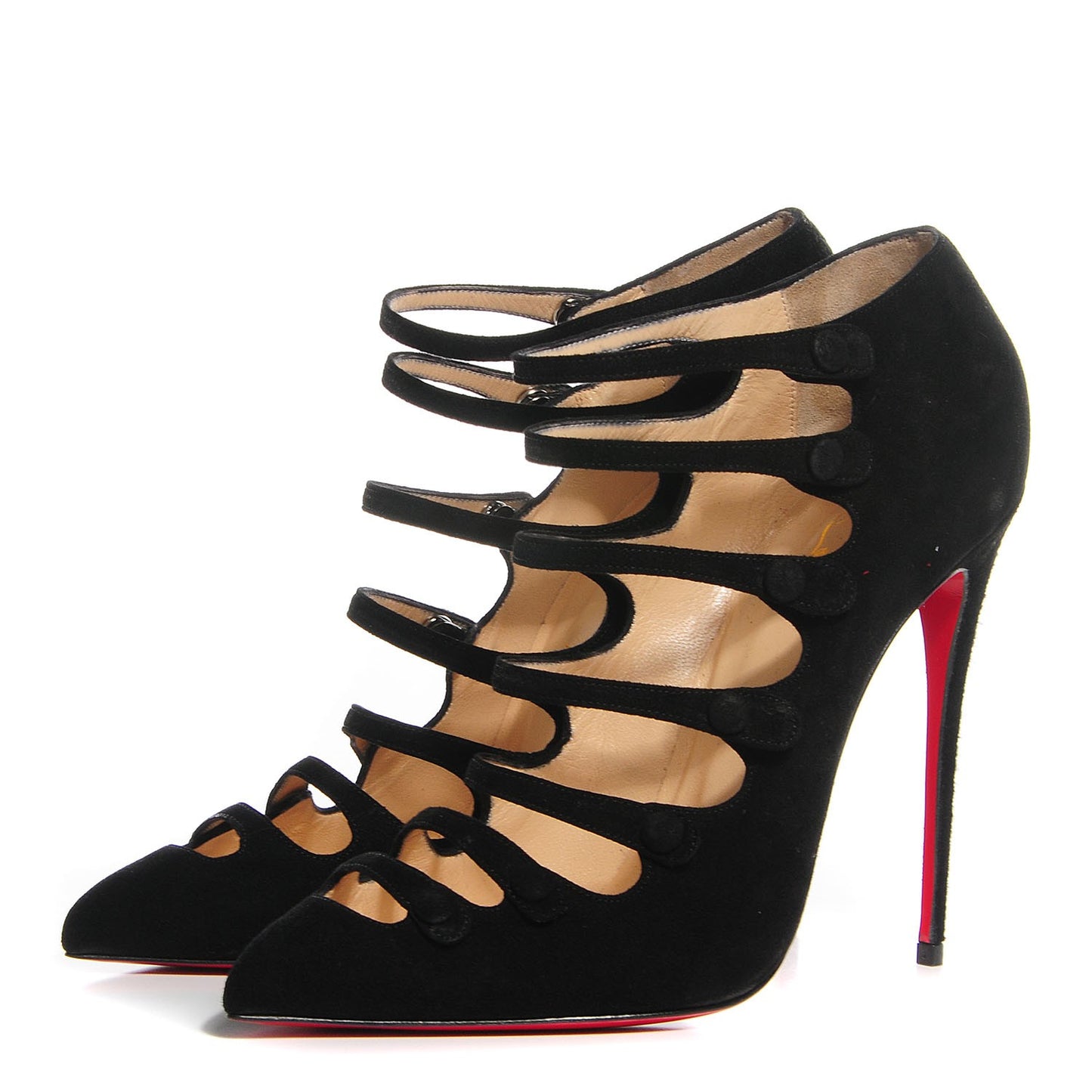 Suede Viennana 120 Strappy Booties 39.5 Black