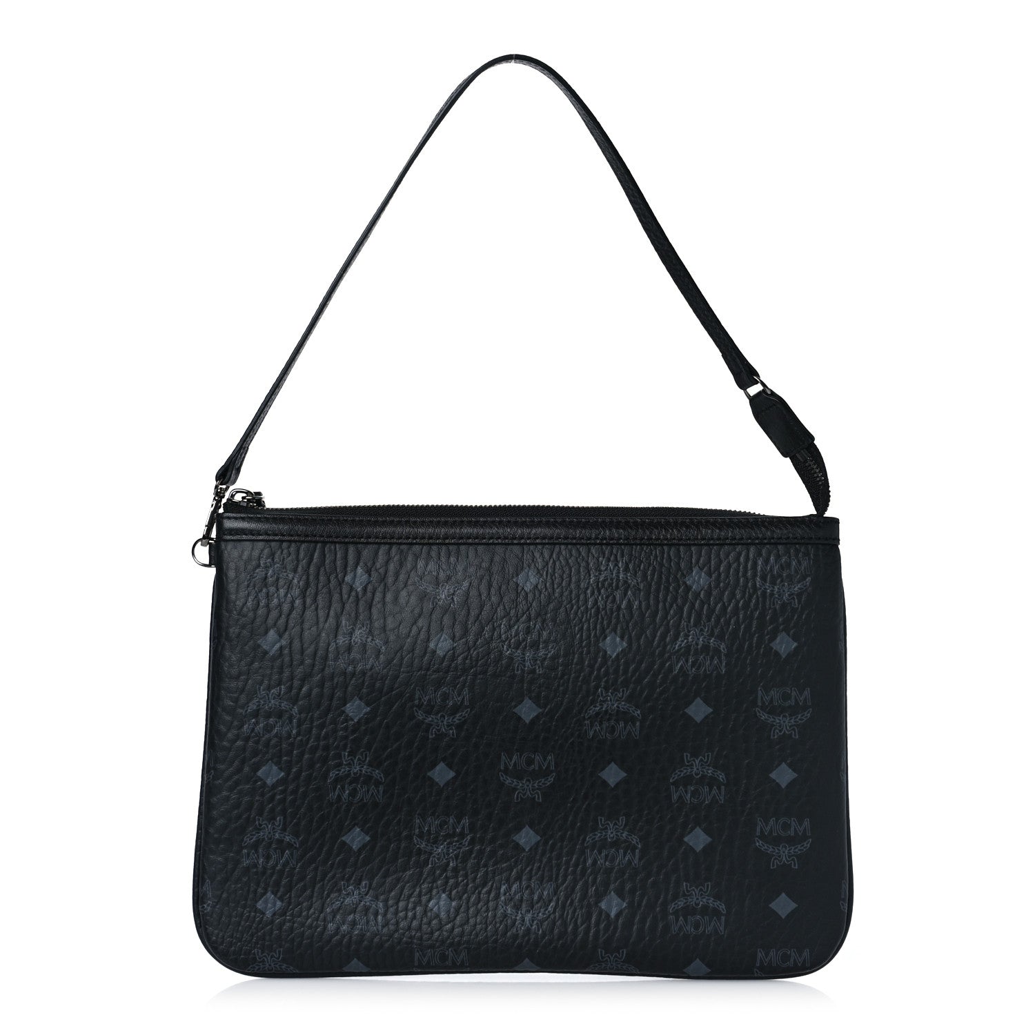 MCM Visetos Liz Shopper Tote Pouch Black 1 of 8