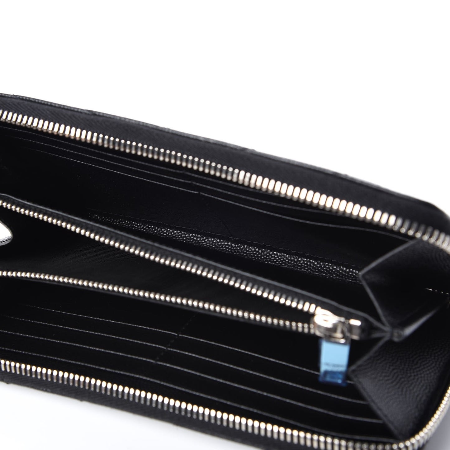 Grain De Poudre Matelasse Chevron Monogram Zip Around Wallet Black