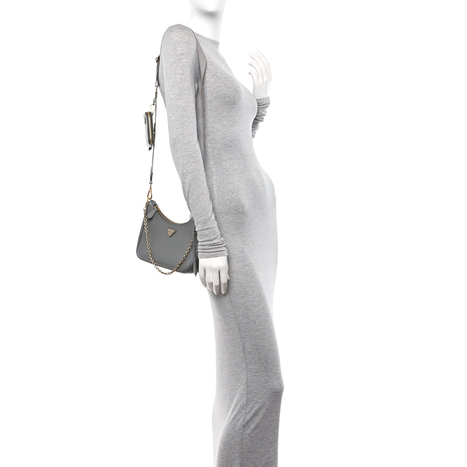 Prada Saffiano Re-Edition 2005 Shoulder Bag Ardesia 2 of 12
