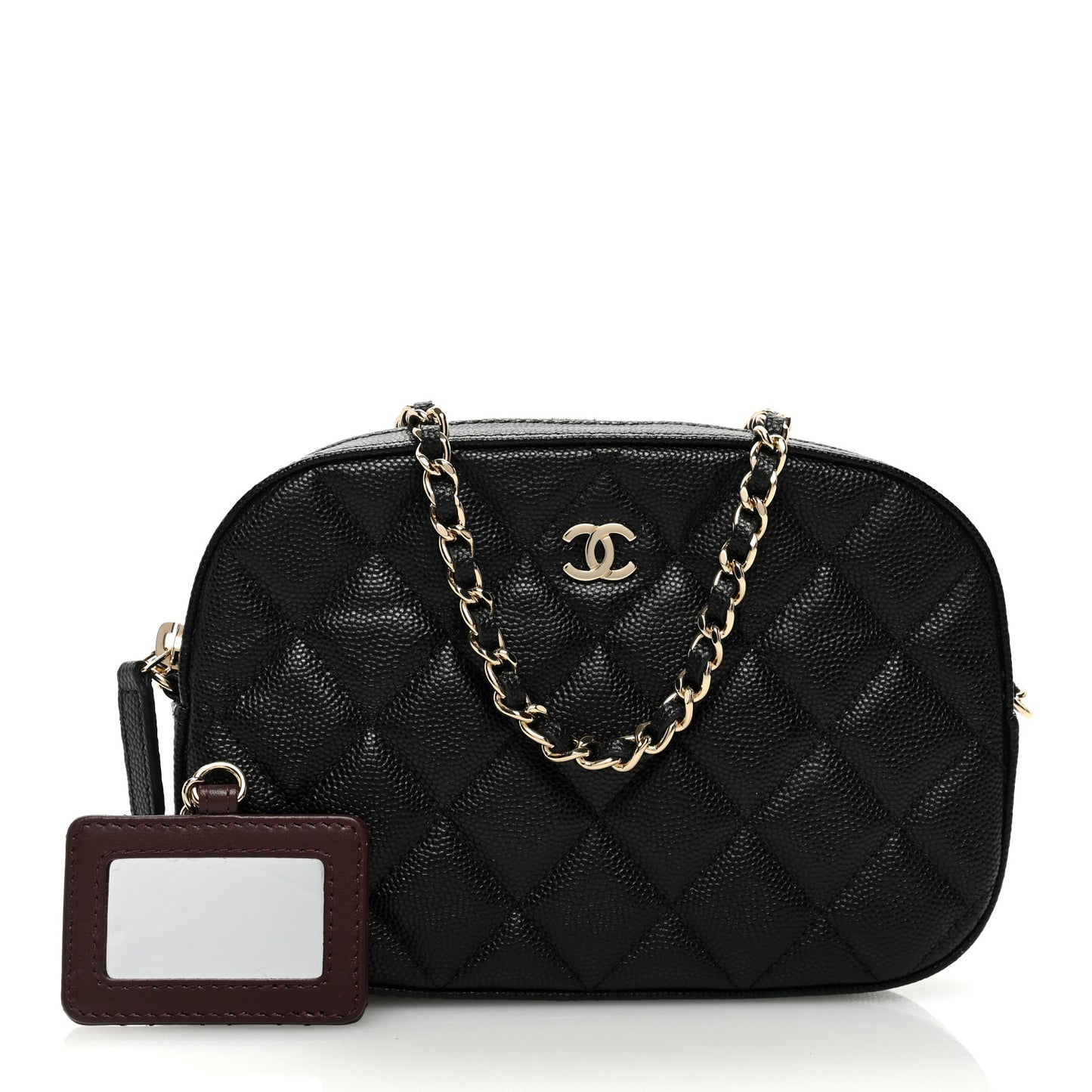 Caviar Quilted Vanity With Chain Black