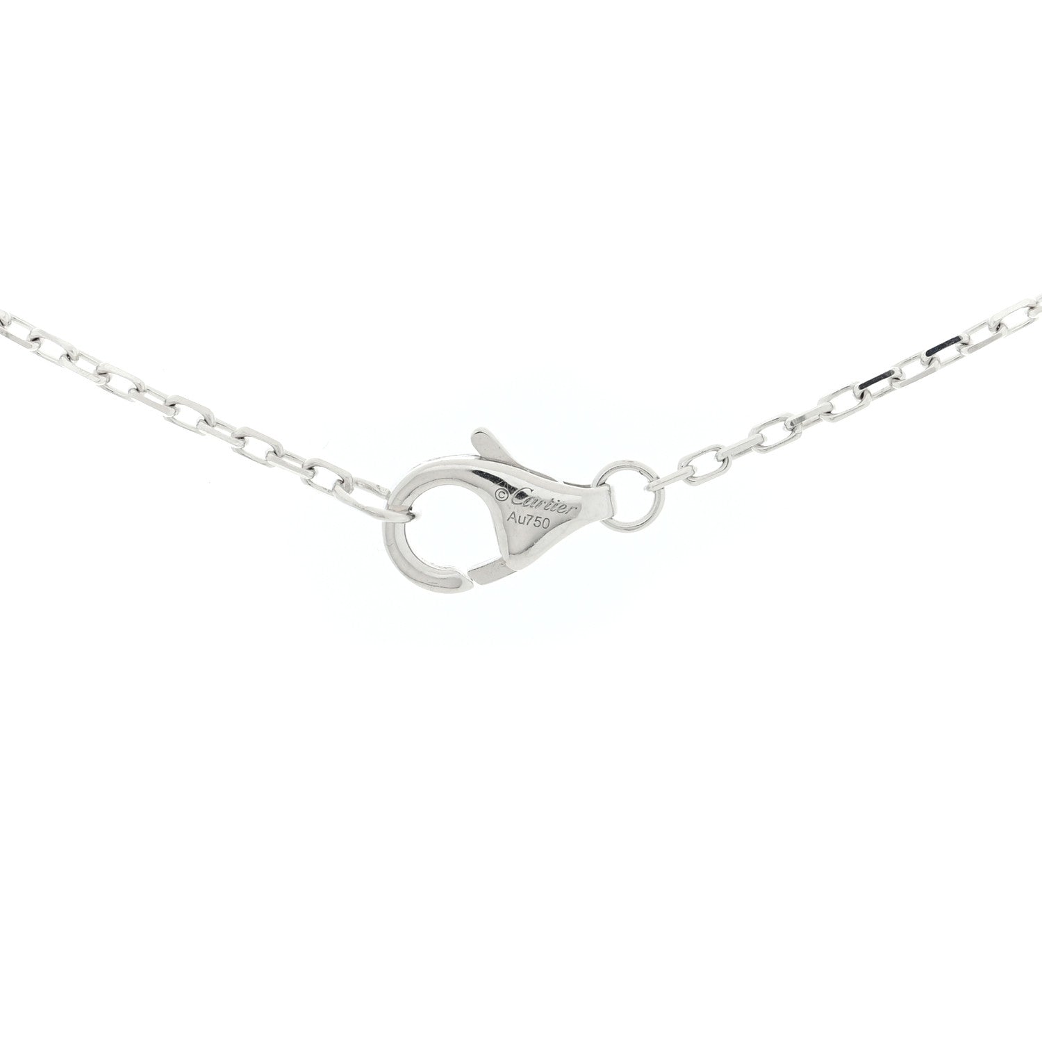 Cartier 18K White Gold Black Ceramic Diamond Small Trinity Pendant Necklace 4 of 5