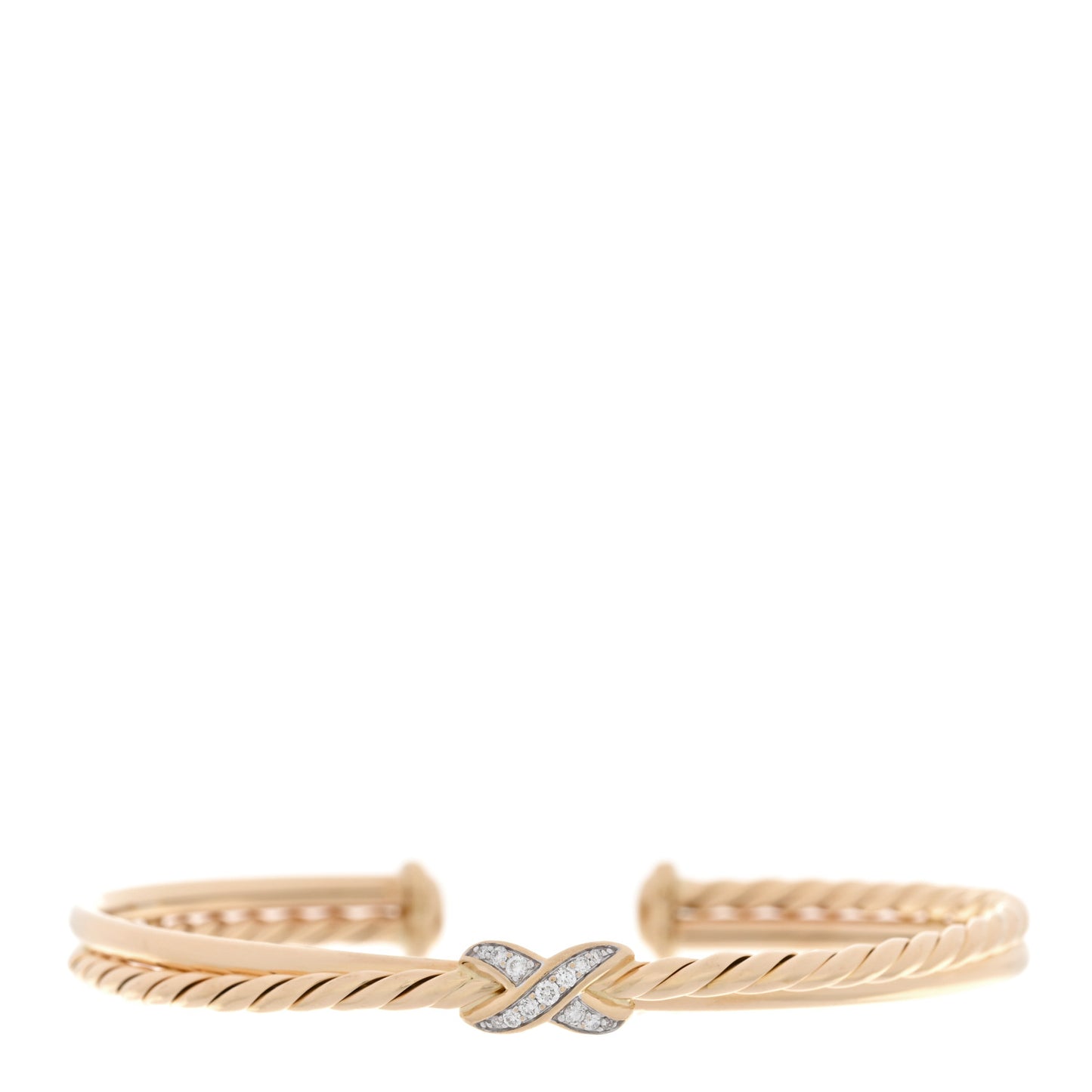 18K Yellow Gold Diamond Crossover X Bracelet