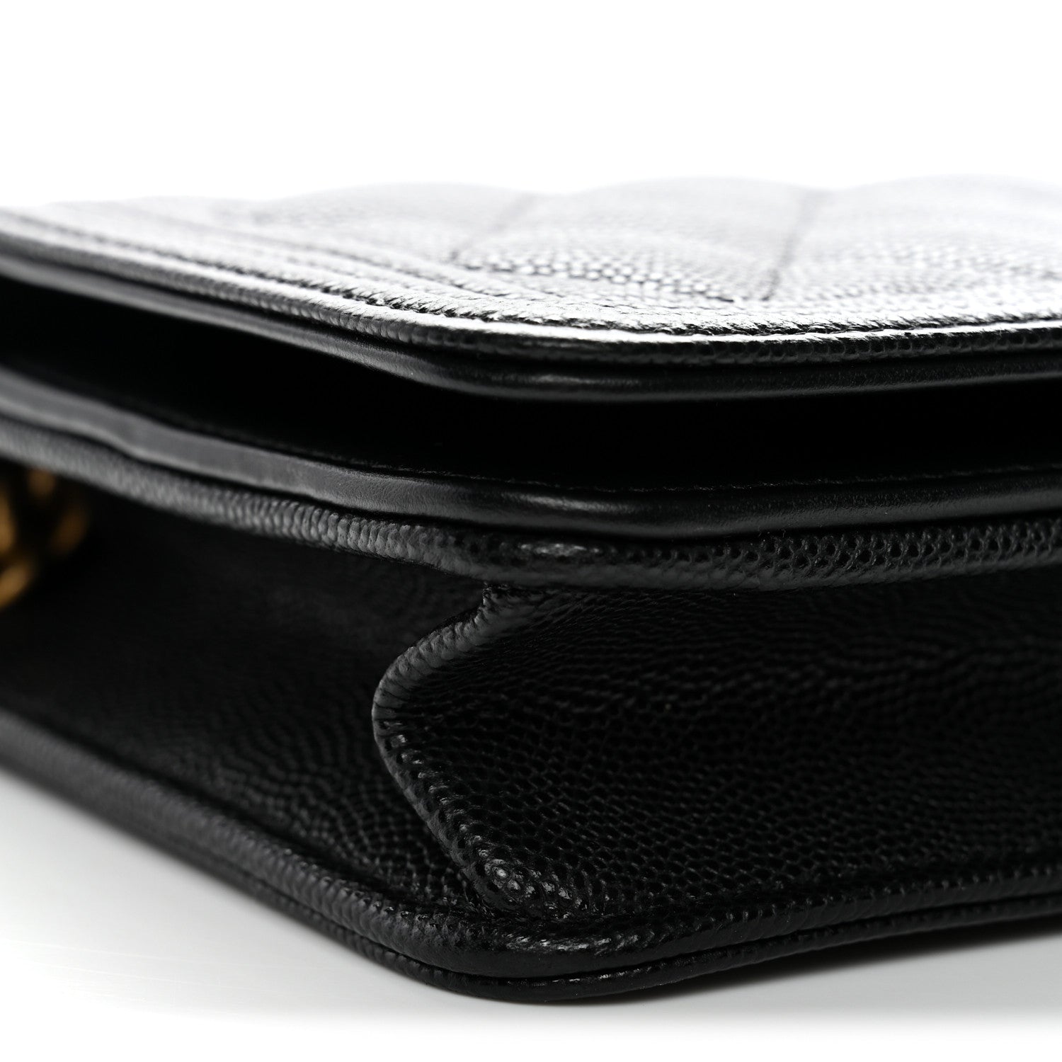 Chanel Caviar Quilted Boy Wallet On Chain WOC Black 10 of 13