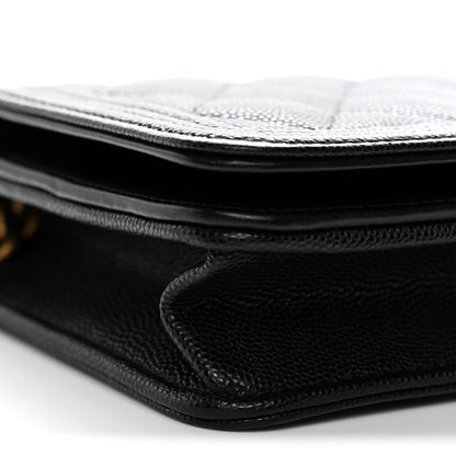 Chanel Caviar Quilted Boy Wallet On Chain WOC Black 10 of 13