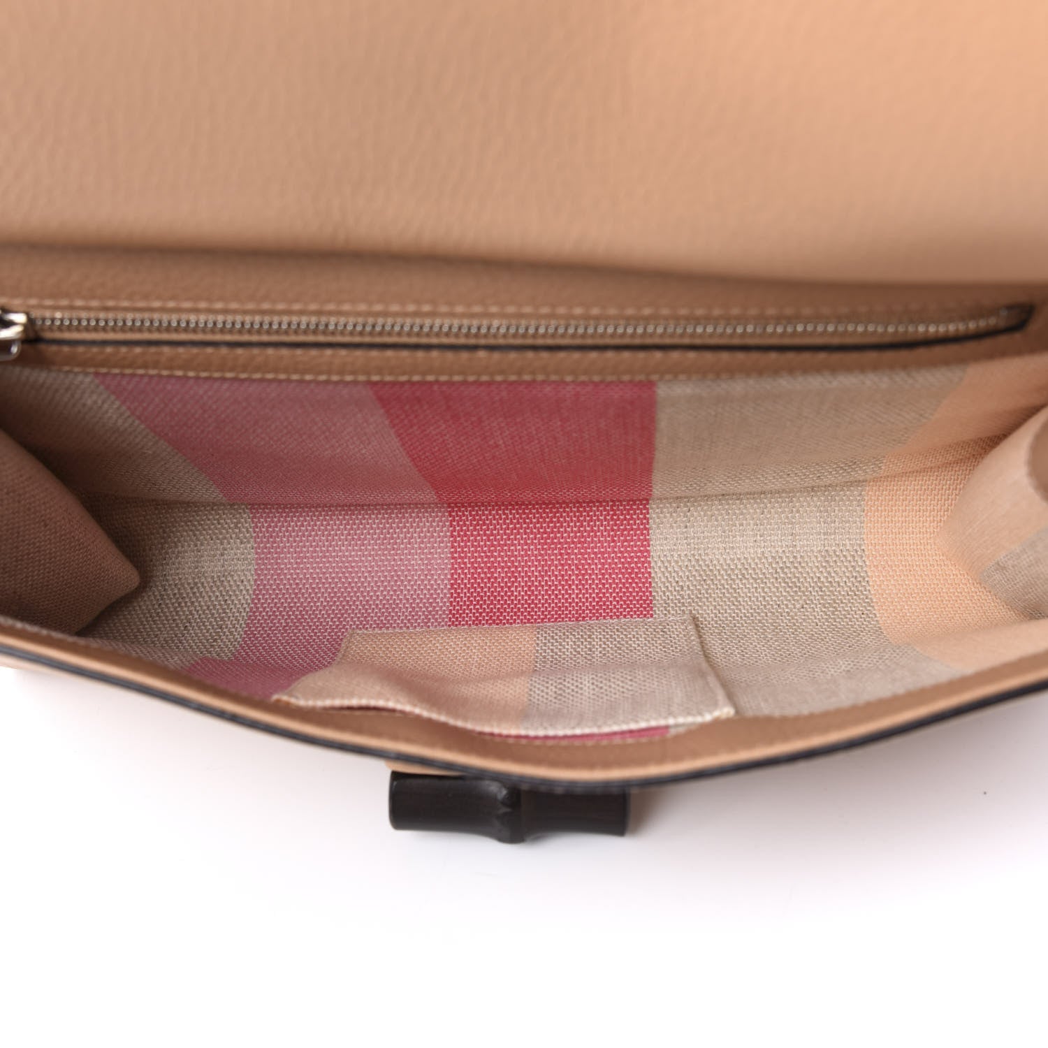 Gucci Pebbled Calfskin Bamboo Daily Clutch Camel 4 of 7