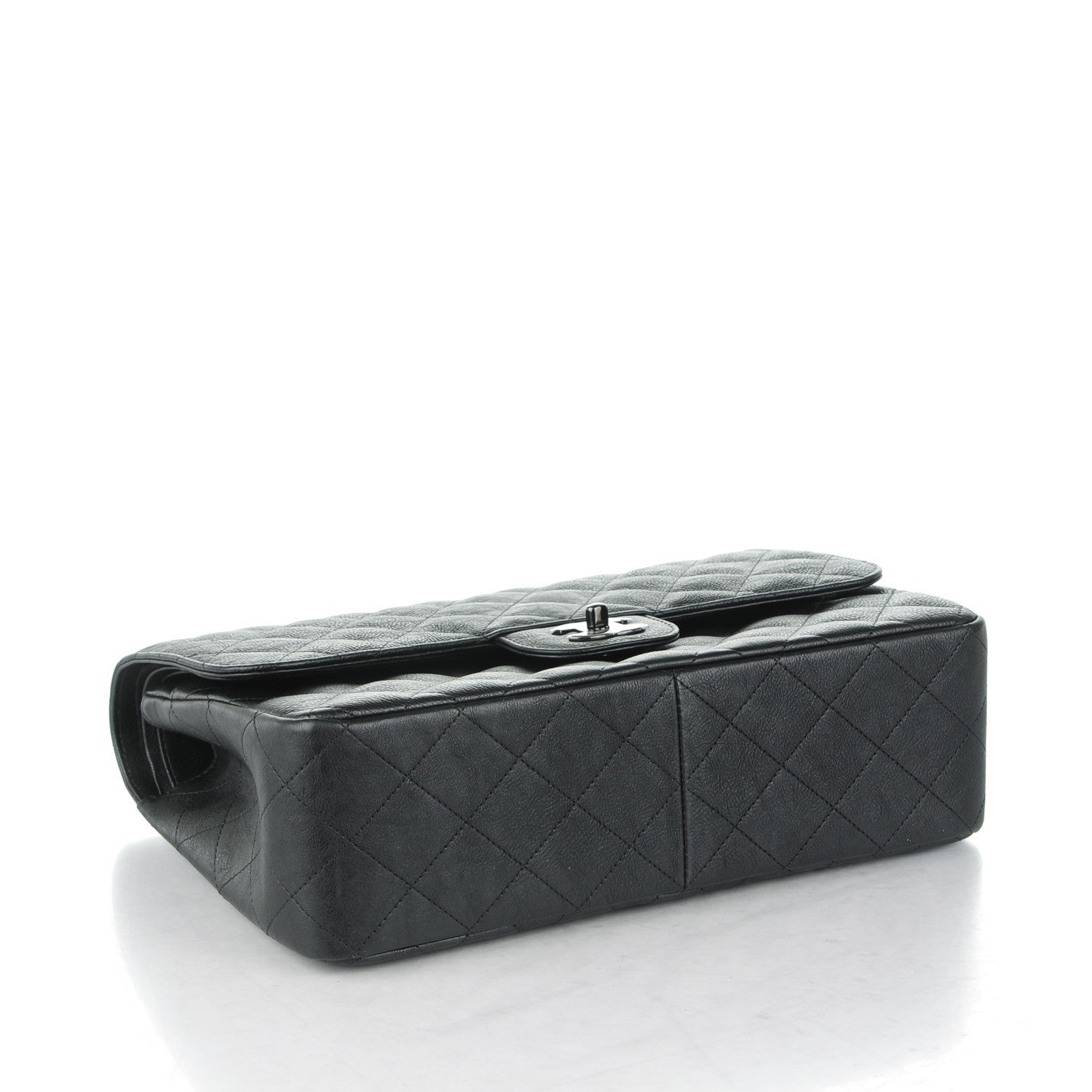 Chanel Crumpled Calfskin Quilted Jumbo Double Flap So Black 4 of 6