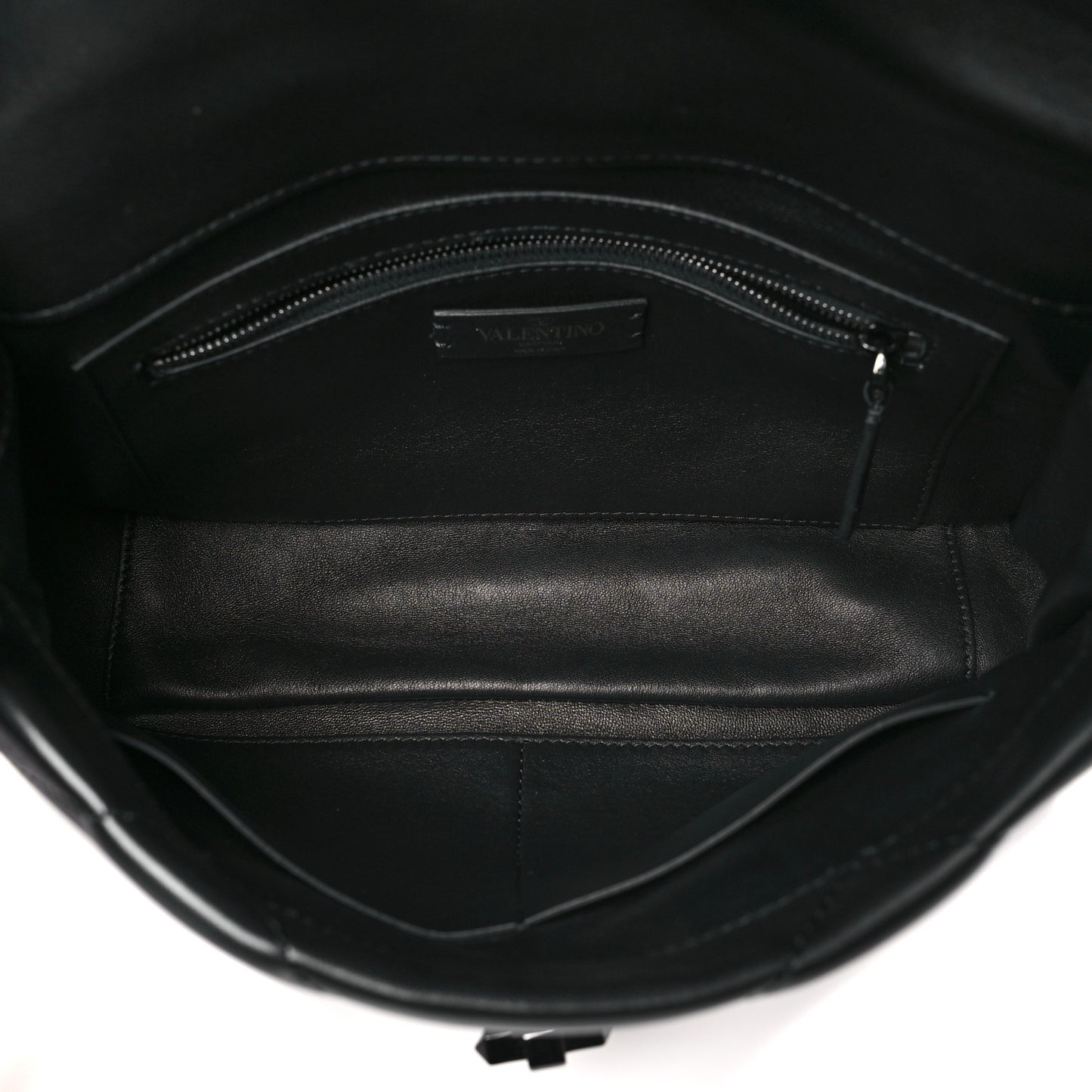 Nappa Monochrome Large Roman Stud Shoulder Bag  Black