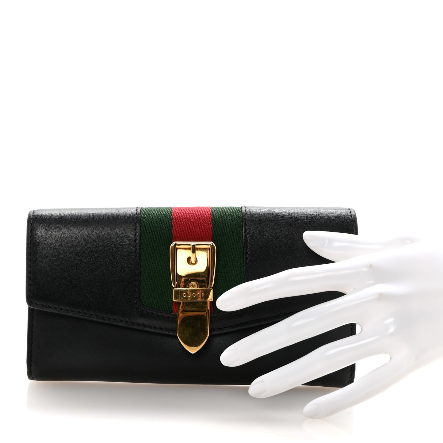 Calfskin Sylvie Continental Wallet Black