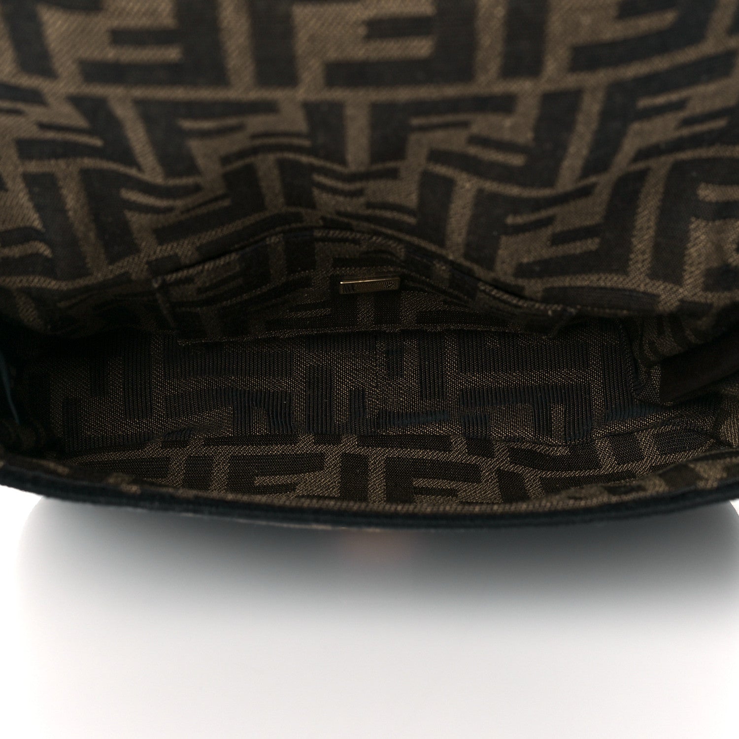 Fendi Fabric Jacquard FF 1974 Mini Baguette Tobacco Moro Black 5 of 10