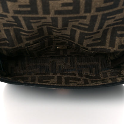 Fendi Fabric Jacquard FF 1974 Mini Baguette Tobacco Moro Black 5 of 10