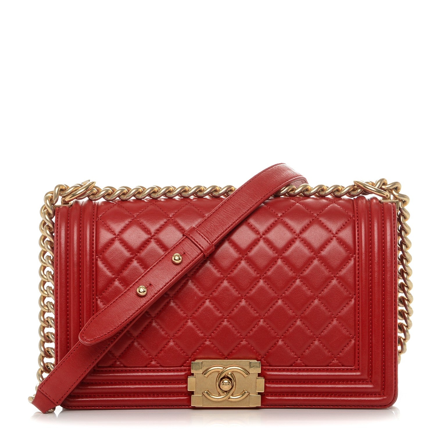 Chanel Lambskin Quilted Medium Boy Flap Red 1 of 10