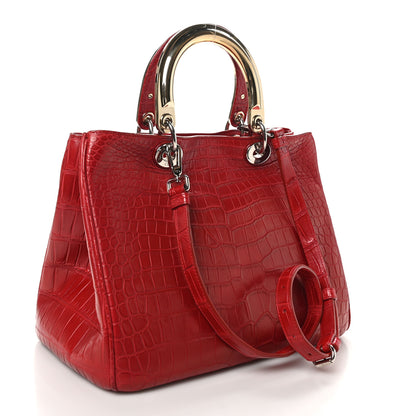 Christian Dior Crocodile Large Diorissimo Red 3 of 10