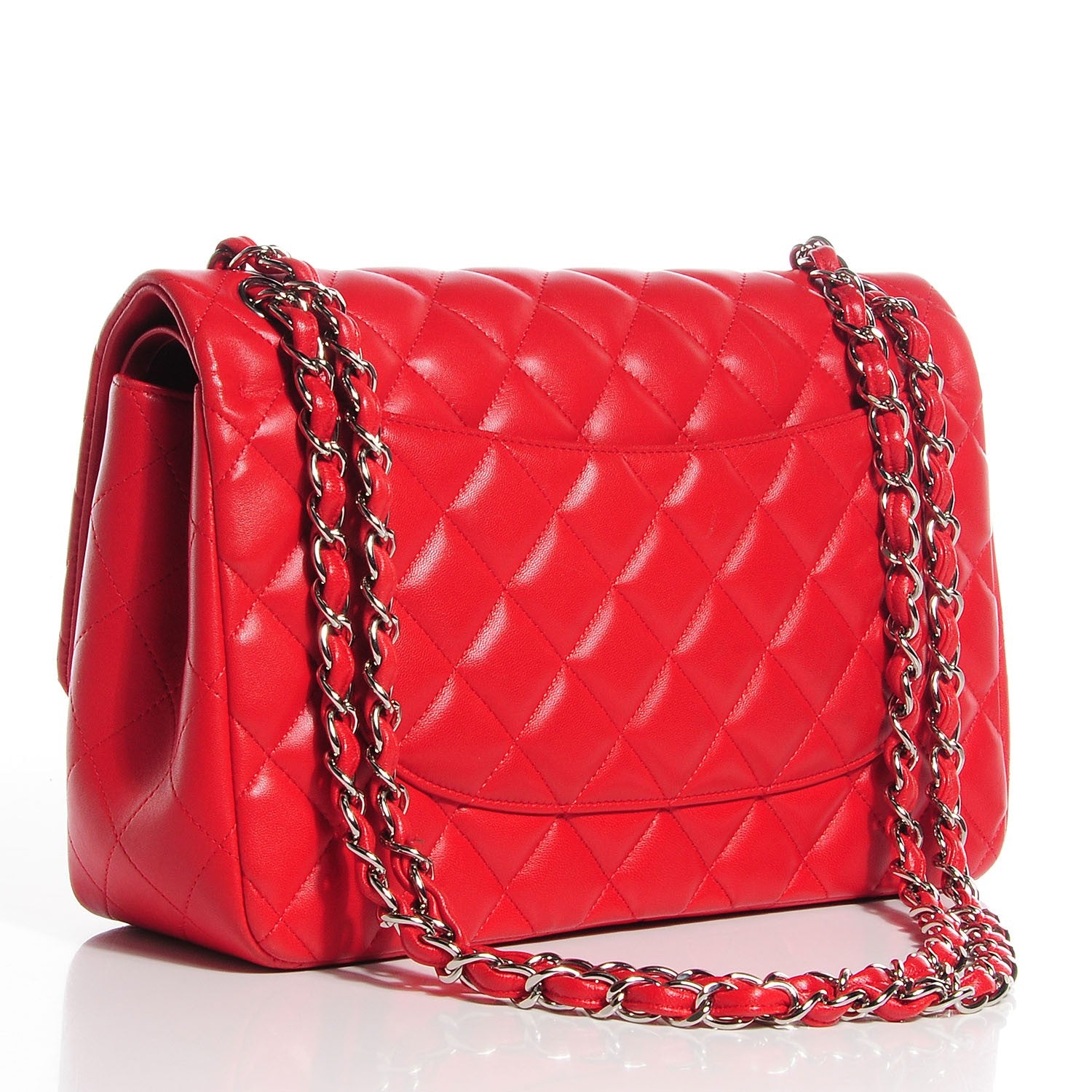 Chanel Lambskin Quilted Jumbo Double Flap Red 4 of 9