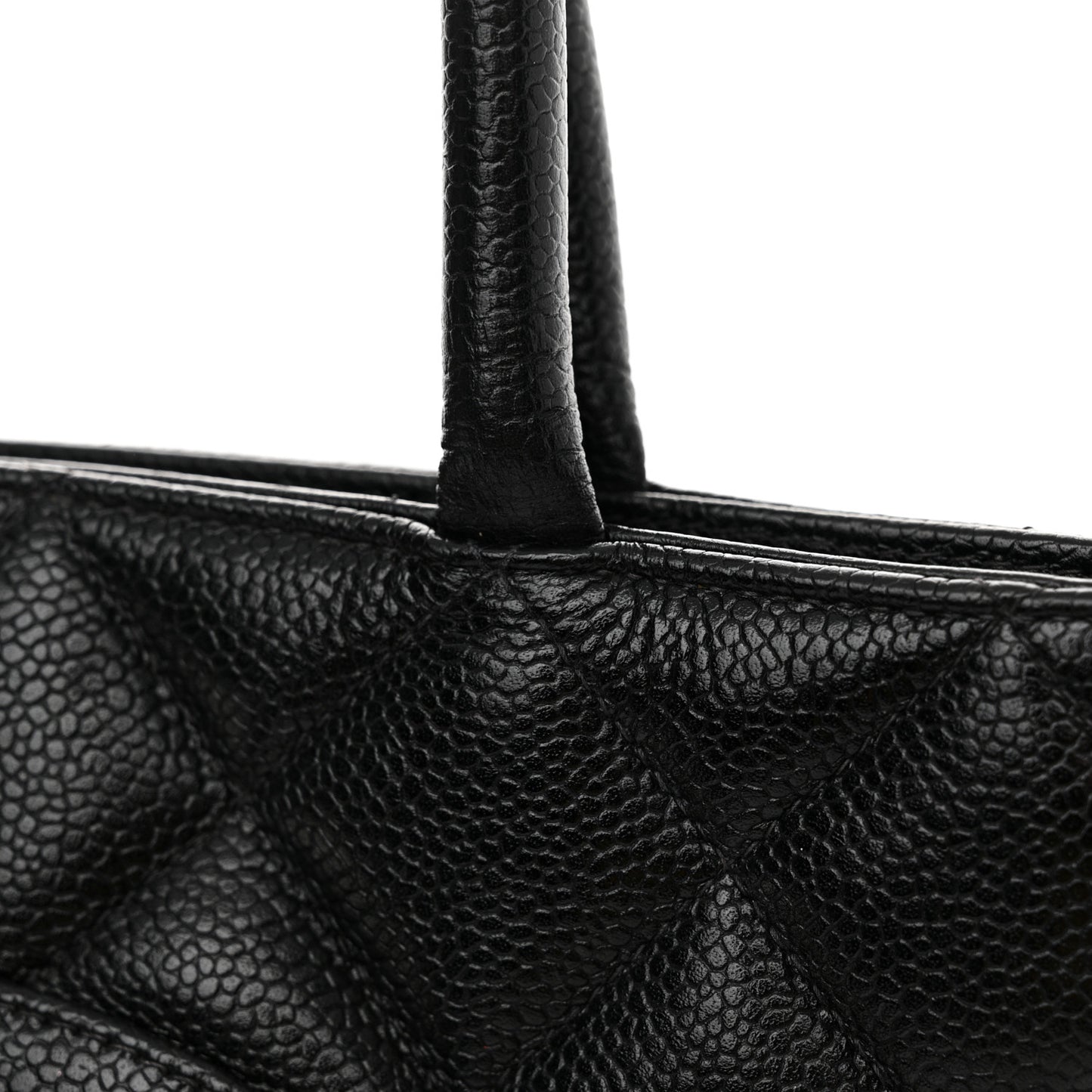 Caviar Quilted Medallion Tote Black