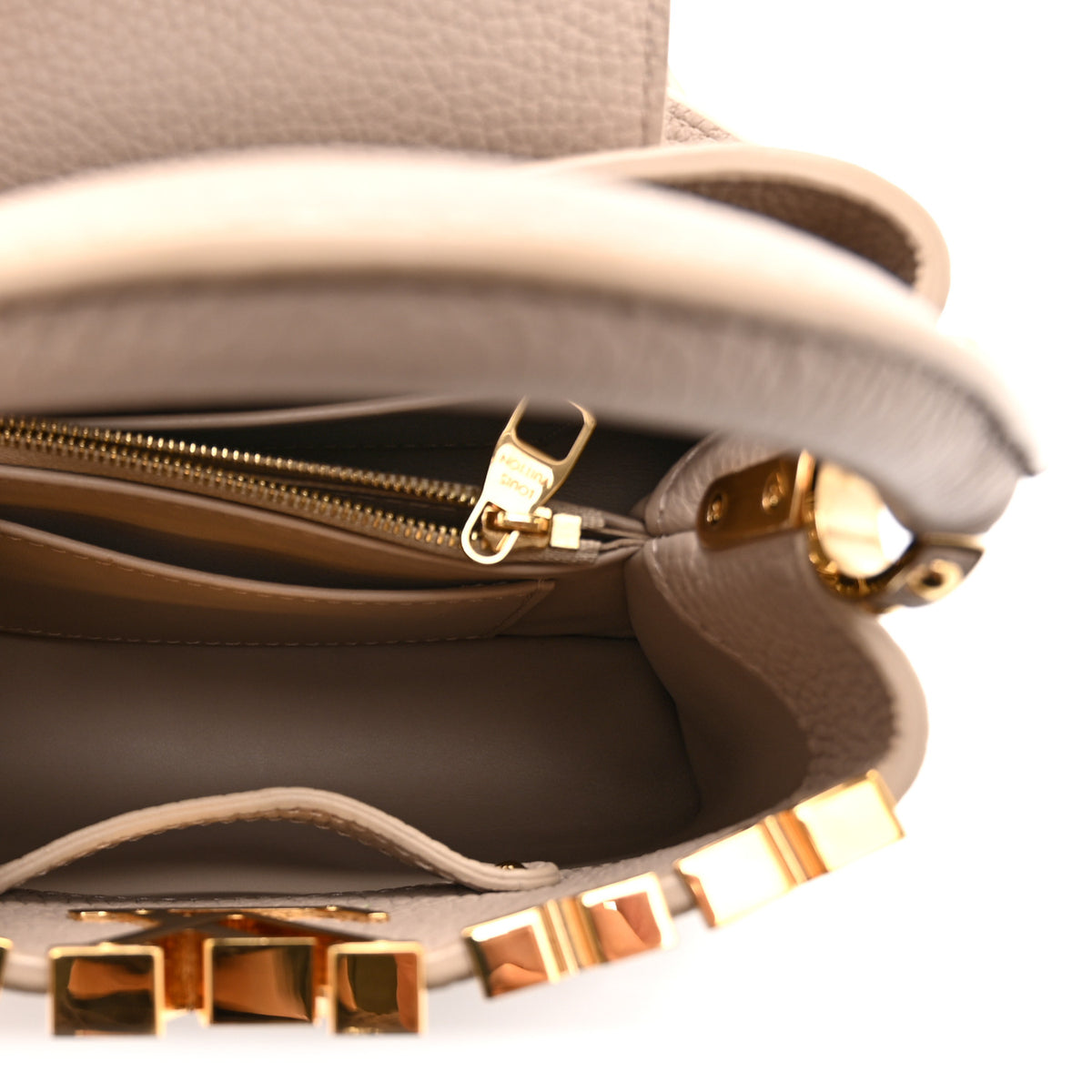 Louis Vuitton Taurillon Mother of Pearl Flower Crown Mini Capucine  Creme Nacre 6 of 10