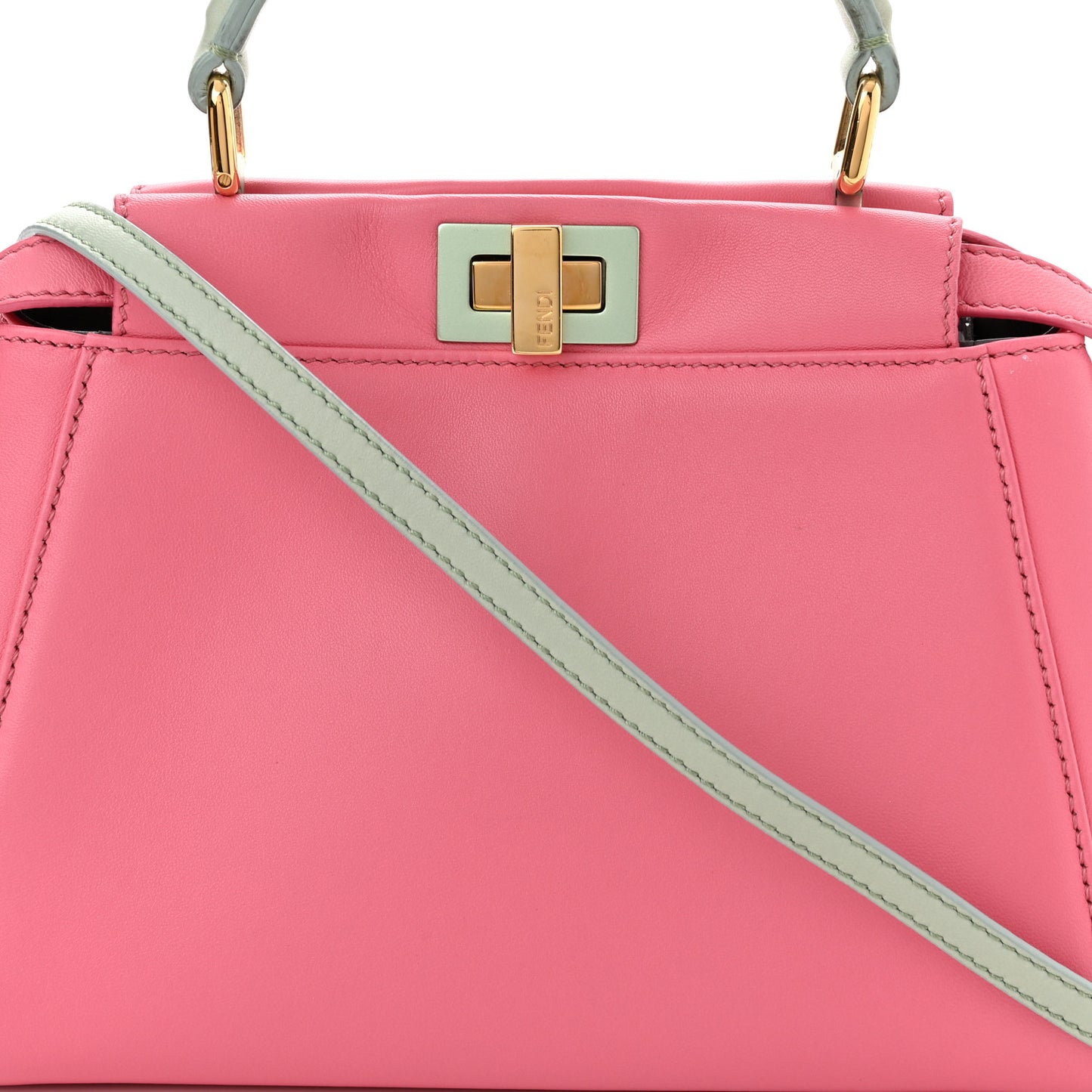 Nappa Colorblock Mini Peekaboo Iconic Satchel Rosa Fluo Oxigen Slate