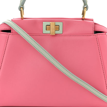 Fendi Nappa Colorblock Mini Peekaboo Iconic Satchel Rosa Fluo Oxigen Slate 7 of 9