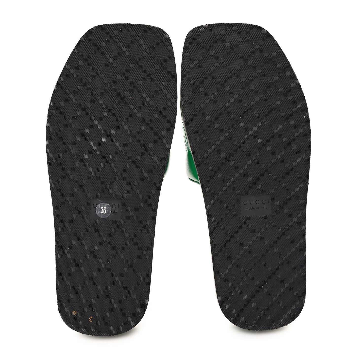 Nappa GG Matelasse Flat Slide Sandals 36 New Shamarock