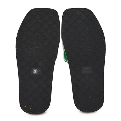 Gucci Nappa GG Matelasse Flat Slide Sandals 36 New Shamarock 6 of 11