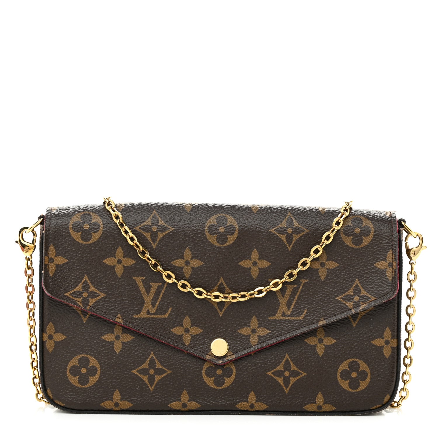 Louis Vuitton Monogram Pochette Felicie Chain Wallet Fuchsia 3 of 11