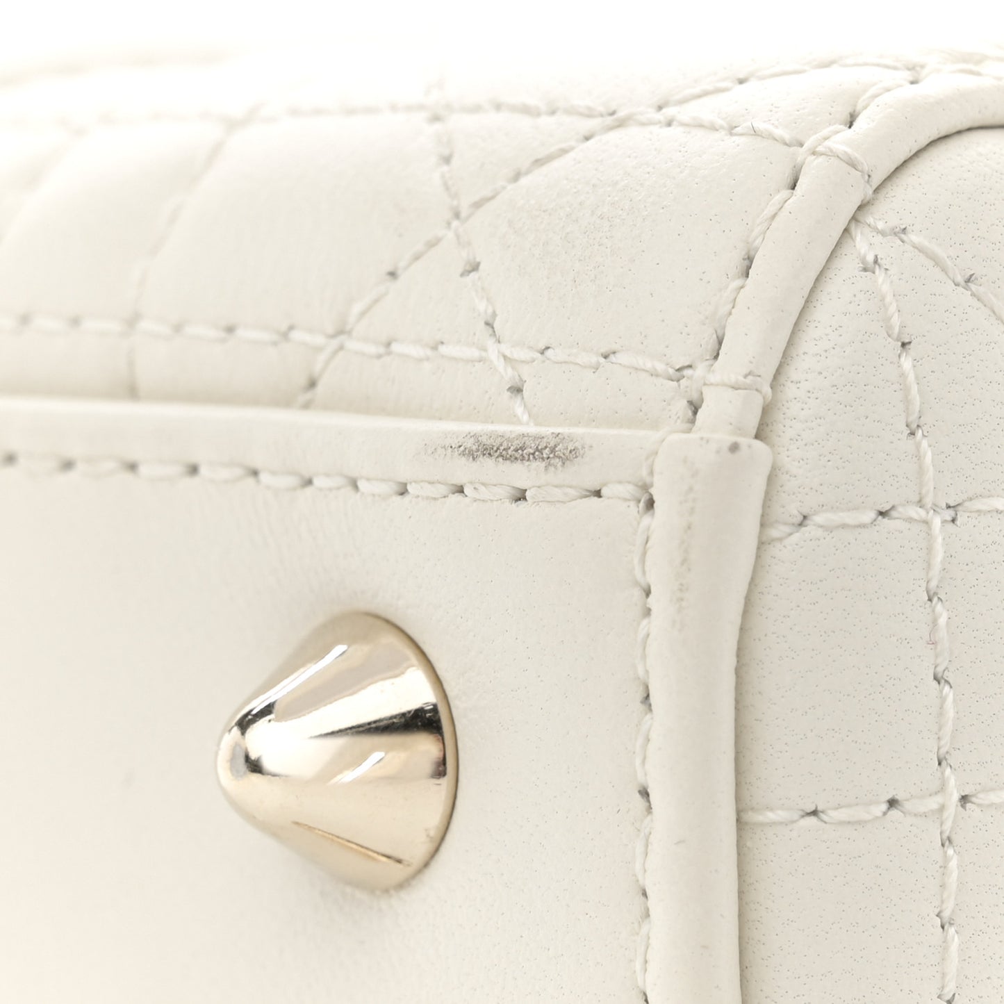 Lambskin Cannage Small My ABCDior Lady Dior White