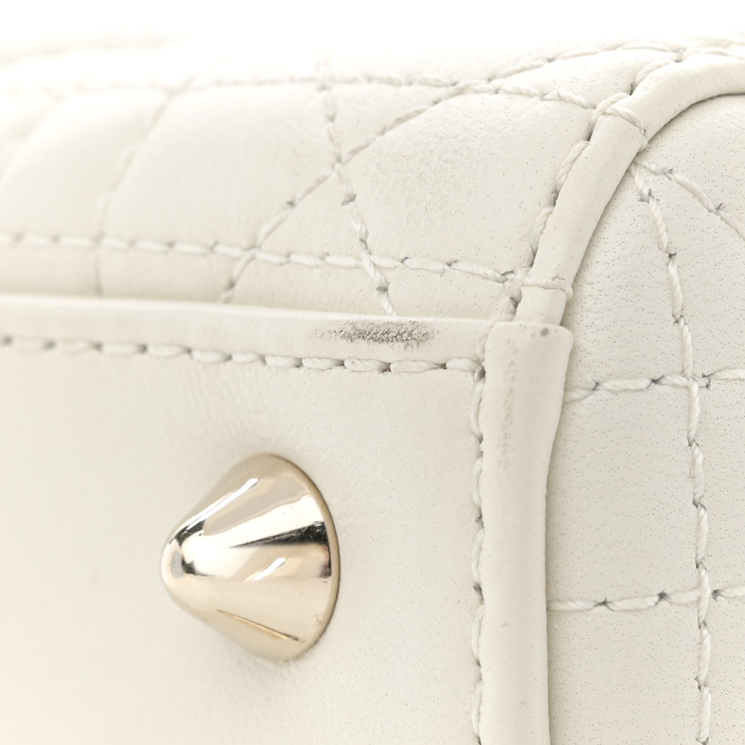 Christian Dior Lambskin Cannage Small My ABCDior Lady Dior White 13 of 14