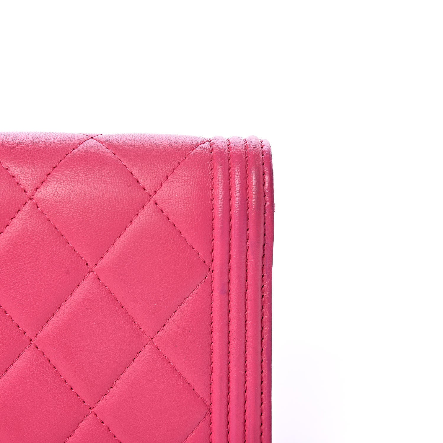 Chanel Lambskin Quilted Boy Flap Wallet Fuchsia 12 of 14