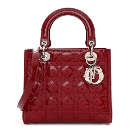 Christian Dior Patent Cannage Medium Lady Dior Burgundy Red 1 of 9