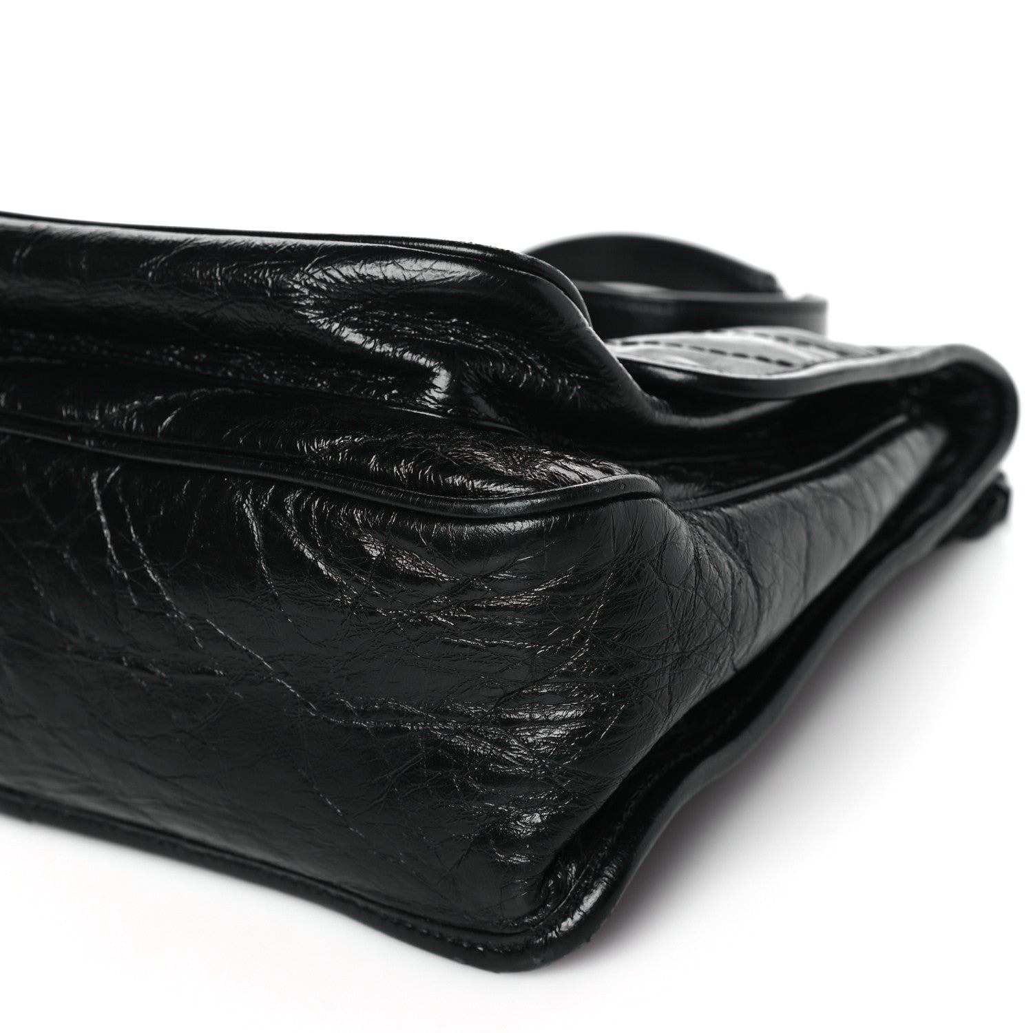 Saint Laurent Crinkled Calfskin Matelasse Monogram Medium Niki Chain Satchel Black 10 of 10
