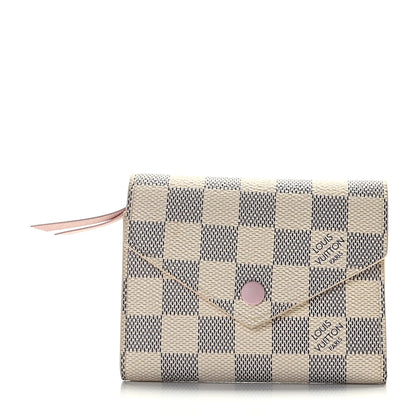 Louis Vuitton Damier Azur Victorine Wallet Rose Ballerine 1 of 9