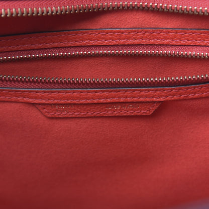 Celine Drummed Calfskin Mini Luggage Coquelicot 6 of 9